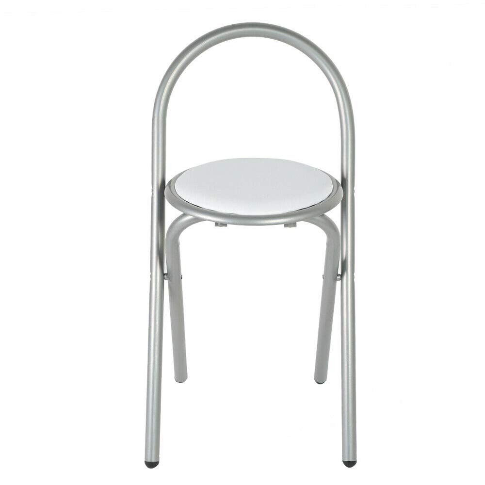 White Folding Dining Set - 3 Piece MDF Metal Table & 2 Chairs for Kitchen, Dining Room, Small Space - 35.24