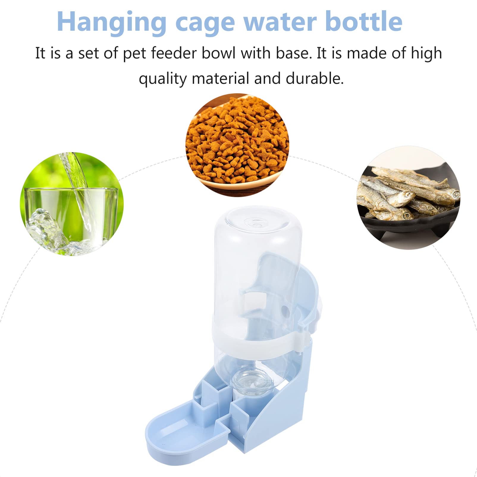 Balacoo Automatic No Drip Pet Water Feeder - 32oz/1L Dog Cat Rabbit Bunny Pigeon Water Bottle with Chew-Proof PP Bowl | Perfect for Cages, Travel, Outdoor & Indoor Use