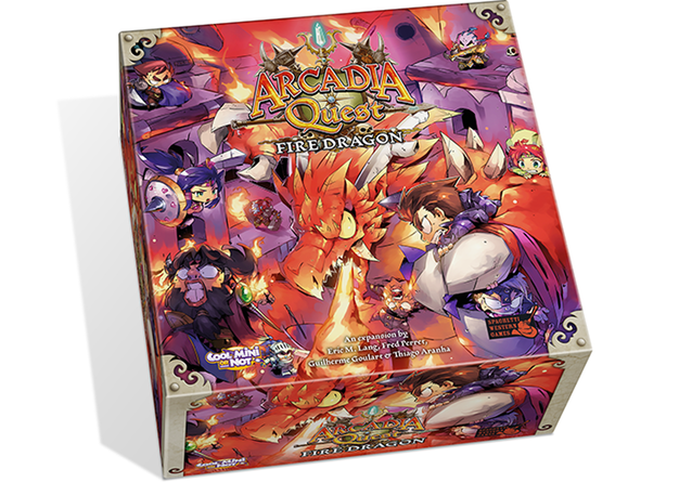 Arcadia Quest: Fire Dragon - Epic Fantasy Board Game for Adults & Teens - Perfect for Game Nights & Strategy Enthusiasts