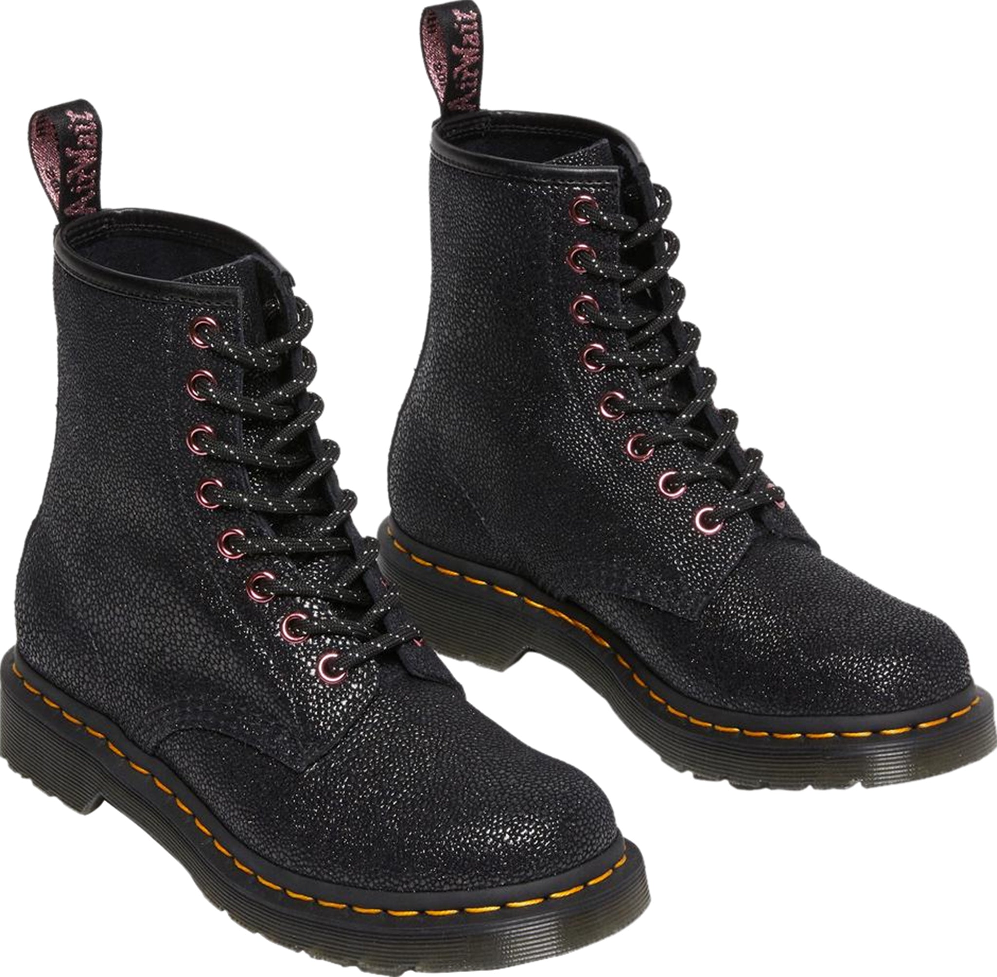1460 Bejeweled Lace Up Boots for Women - Rhinestone Embellished Ankle Boots | Fashion Punk Rock Boots for Everyday Wear, Concerts & Night Out