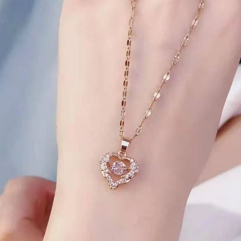 Valentine's Day Gift for Her - Elegant Diamond Perfume Bottle Pendant Necklace, Women's Fashion Jewelry, Perfect for Anniversary, Date Night, and Special Occasions