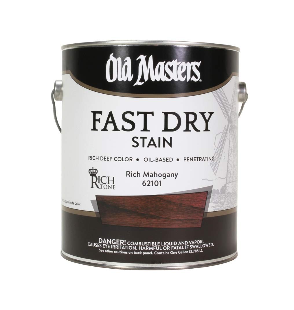 Old Masters 62101 Fast-Drying Oil-Based Wood Stain - Rich Mahogany Color, 1 Gallon (2-Pack) for Furniture, Cabinets & DIY Woodworking Projects