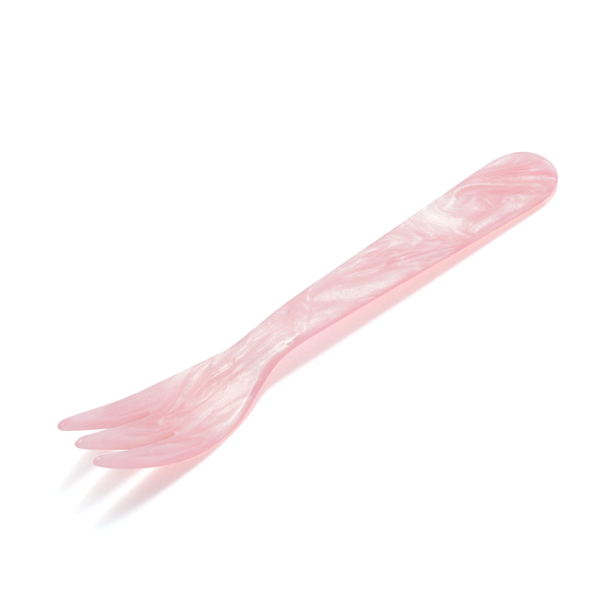 Elegant Pink Marble Dessert Forks - Set of 6 Stainless Steel Cake Forks for Parties, Weddings, and Tea Time Desserts