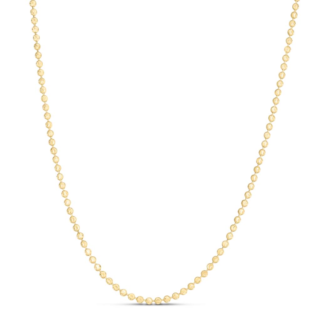14K Gold 2.5mm Moon Chain Necklace for Women - Dainty Layering Jewelry for Everyday Wear & Special Occasions