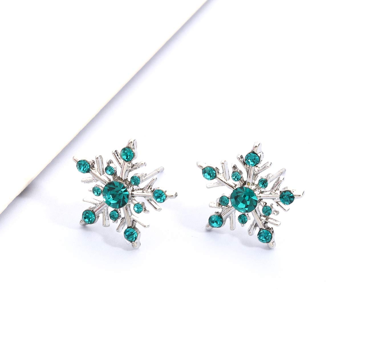 Sparkling Snowflake Stud Earrings for Women - Rhinestone Crystal Christmas Holiday Jewelry Set | Perfect Gift for Parties, Weddings & Festive Occasions