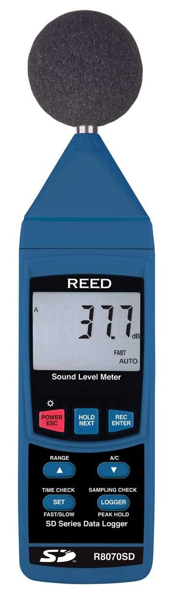 REED Instruments R8070SD Digital Sound Level Meter with Data Logging - Professional Noise Measurement for Industrial, Construction & Environmental Monitoring