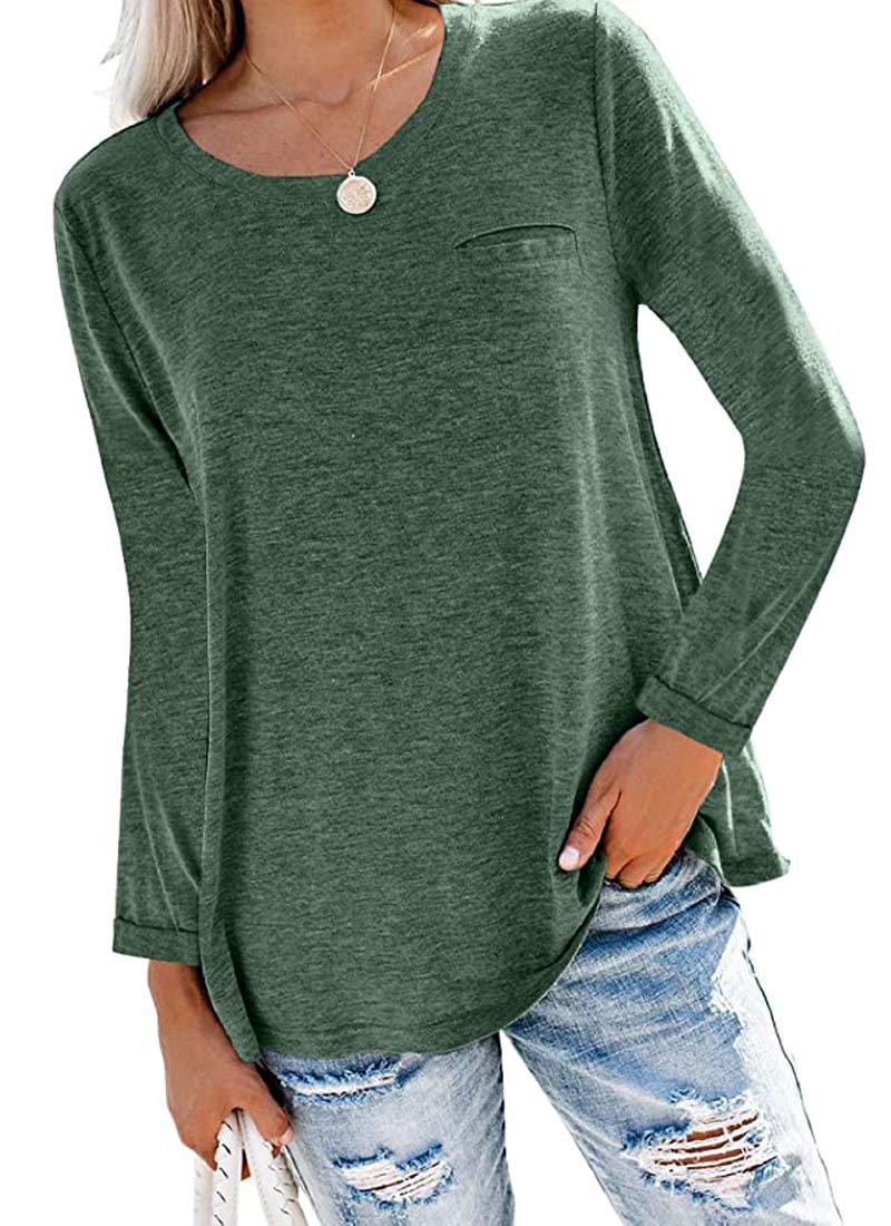 Women's Long Sleeve Cotton Tunic Top with Pocket - Soft Comfortable Blouse for Work & Everyday Wear | Fall Winter Office Attire | Perfect for Business Meetings, Coffee Dates & Casual Fridays | Great for Layering in Cool Weather | Ideal for Professional Women, Weekend Outings & Date Nights | Versatile for Office, Travel, Shopping & Social Events | Suitable for Work, Weekend Brunch, Holiday Parties & Business Travel