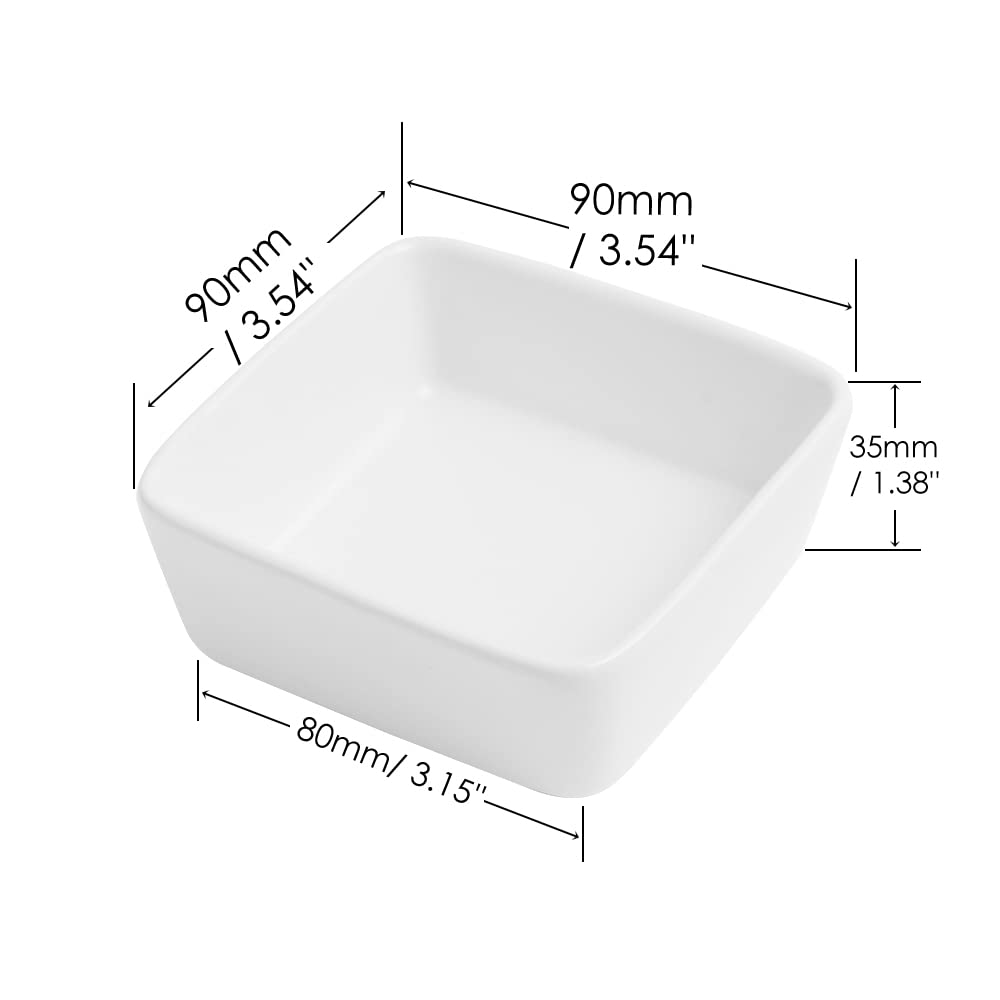 **Cute White Ceramic Paper Clip Holder - 3.5 Inch Square Desk Organizer for Binder Clips & Paperclips - Candy Color Office Supplies for Home & Office Use**