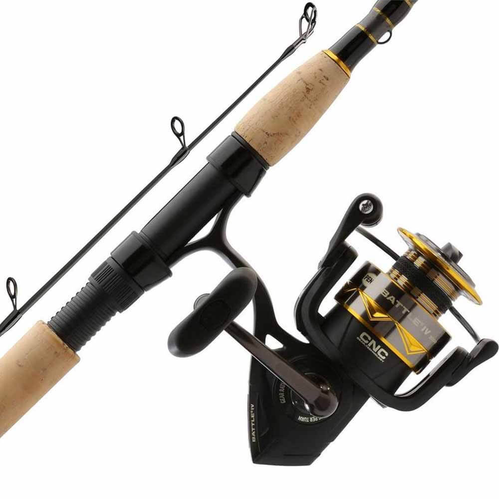 Penn Battle IV Spinning Fishing Rod and Reel Combo - Lightweight Saltwater & Freshwater Fishing Gear for Surf, Pier, and Boat Angling