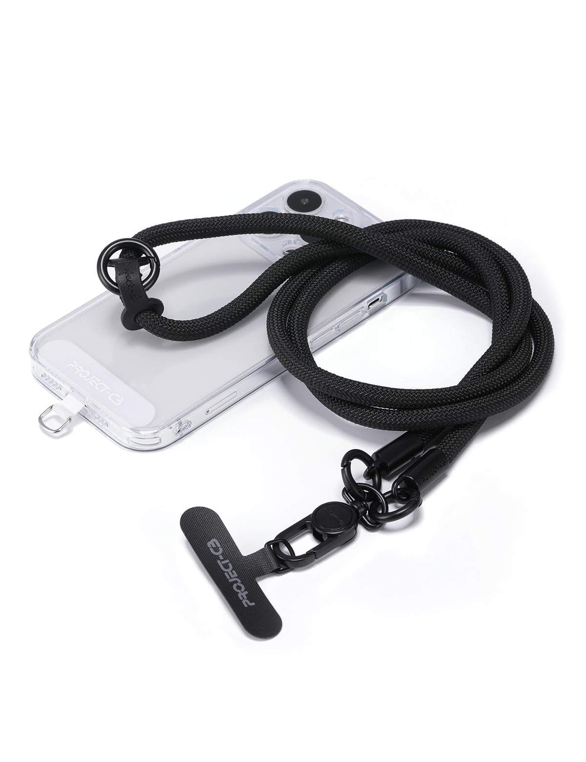 Universal Adjustable Phone Lanyard - Neck & Crossbody Strap for Phones (Black) - Perfect for Travel & Work