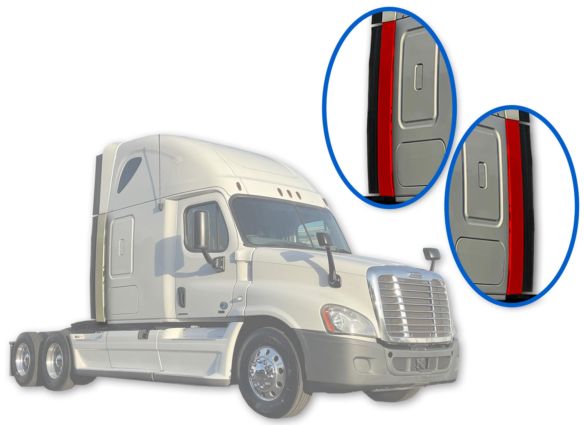 KOZAK Bottom Cab Cabin Wing Narrow Version Fairings for Freightliner Cascadia 2008-2017 - Right Passenger & Left Driver Side Set with Logo, 2X 22