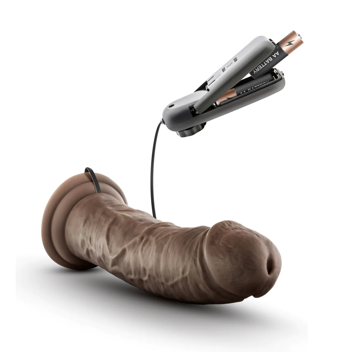 Dr. Skin Vibrating Dildo 8 Inch - Realistic Chocolate Cock for Enhanced Pleasure | Perfect for Solo Play, Couples & BDSM Scenes