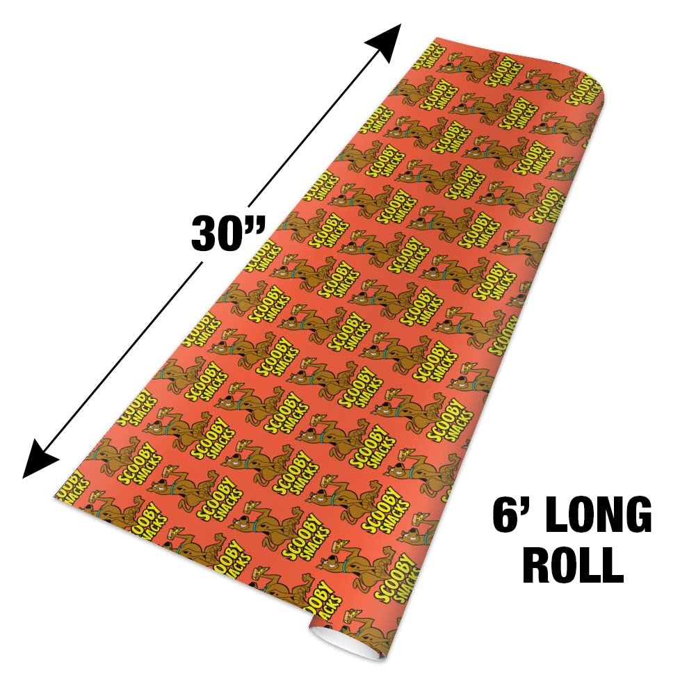 Scooby Snacks Gift Wrap Paper Rolls - Fun Cartoon Design for Birthday, Christmas & Party Gifts - Perfect for Dog Lovers & Scooby-Doo Fans