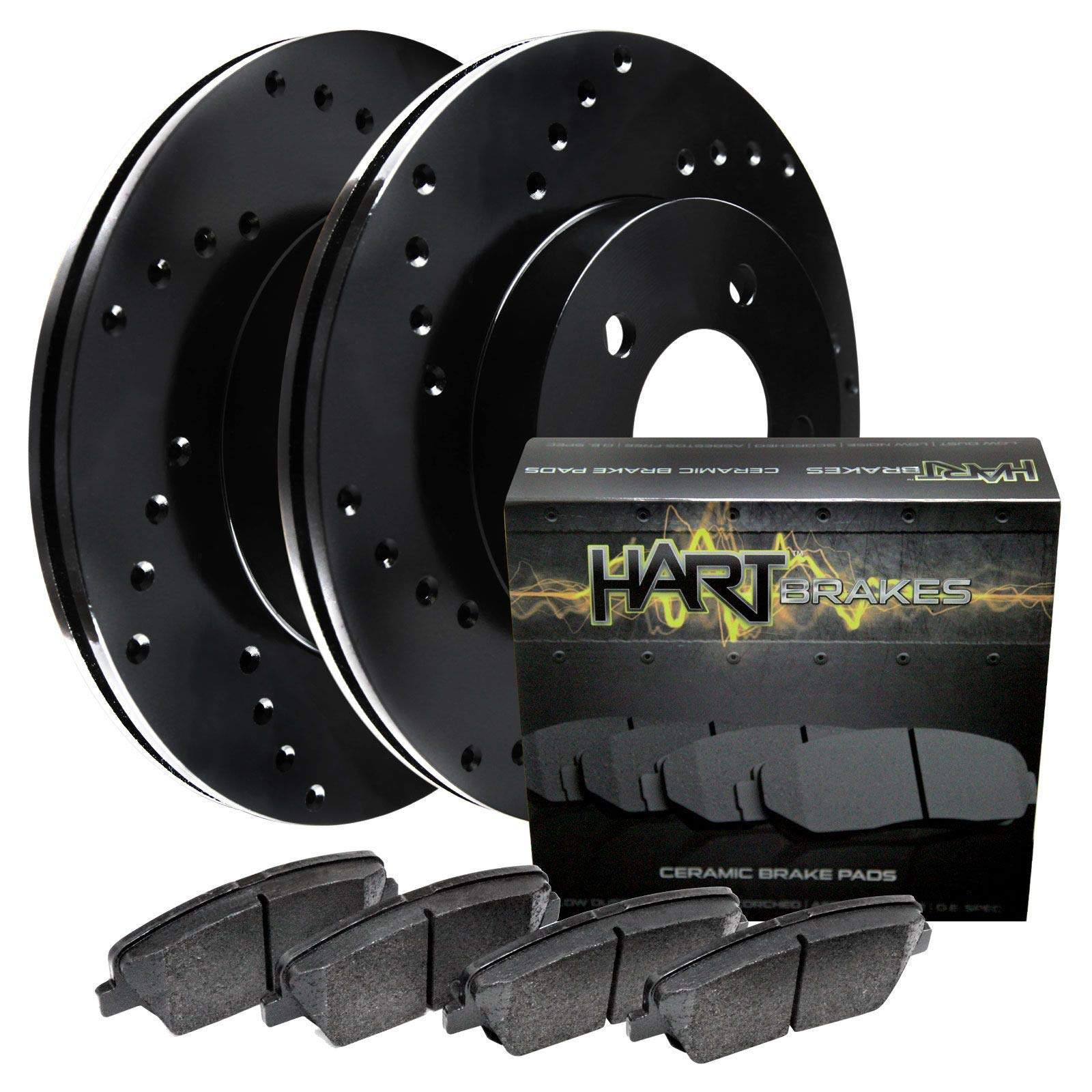 Hart BHXR.47094.02 Rear Brake Kit - Ceramic Brake Pads & Rotors for Smooth Stopping | Perfect for Trucks, SUVs and Sedans | Durable Performance for City Driving & Highway Commutes