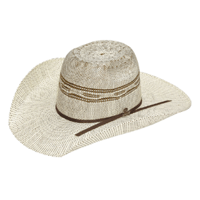 Ariat 2-Tone Punchy Cowboy Straw Hat for Men & Women - Western Rodeo Riding, Outdoor Sun Protection, Country Music Festivals