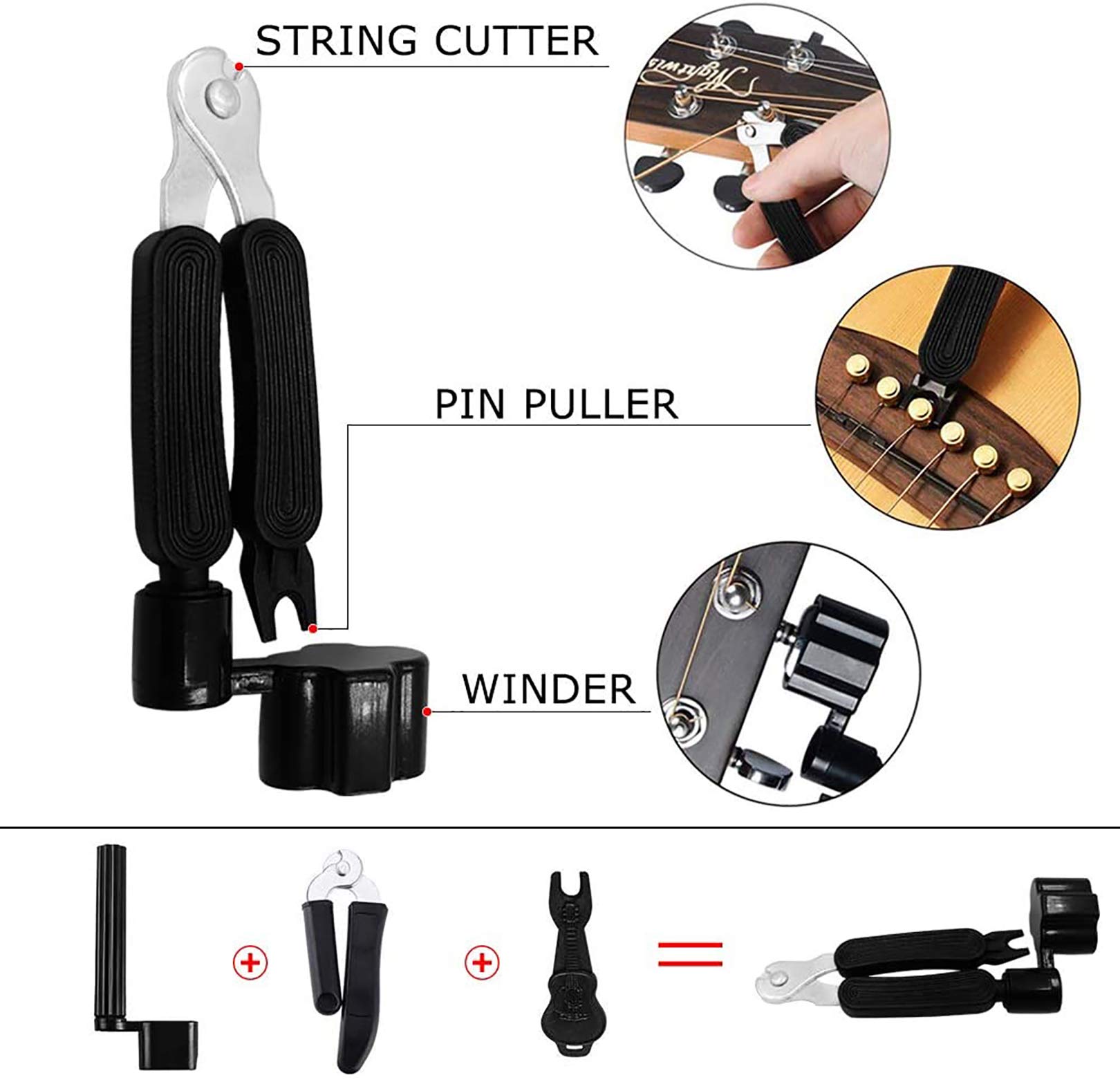 Vilihkc 65-Piece Guitar Accessories Kit with Strings, Picks, Capo, Thumb Picks, String Winder, Bridge Pins & Tools - Perfect for Guitar Maintenance, Practice & Live Performances