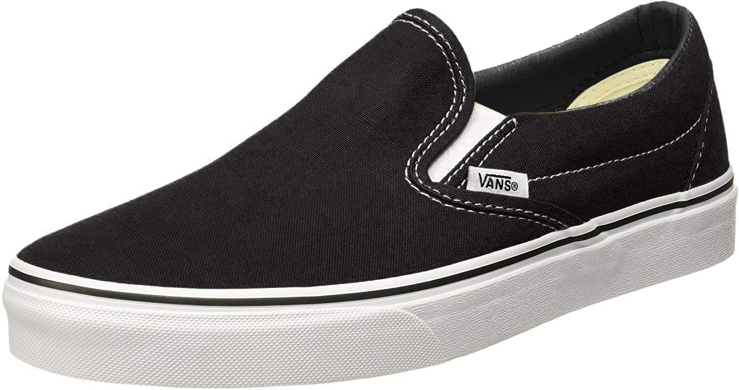 Vans Unisex Classic Slip-On Trainers - Black & White Skate Shoes for Men & Women | Comfortable Casual Sneakers for Walking, Skating & Streetwear Fashion