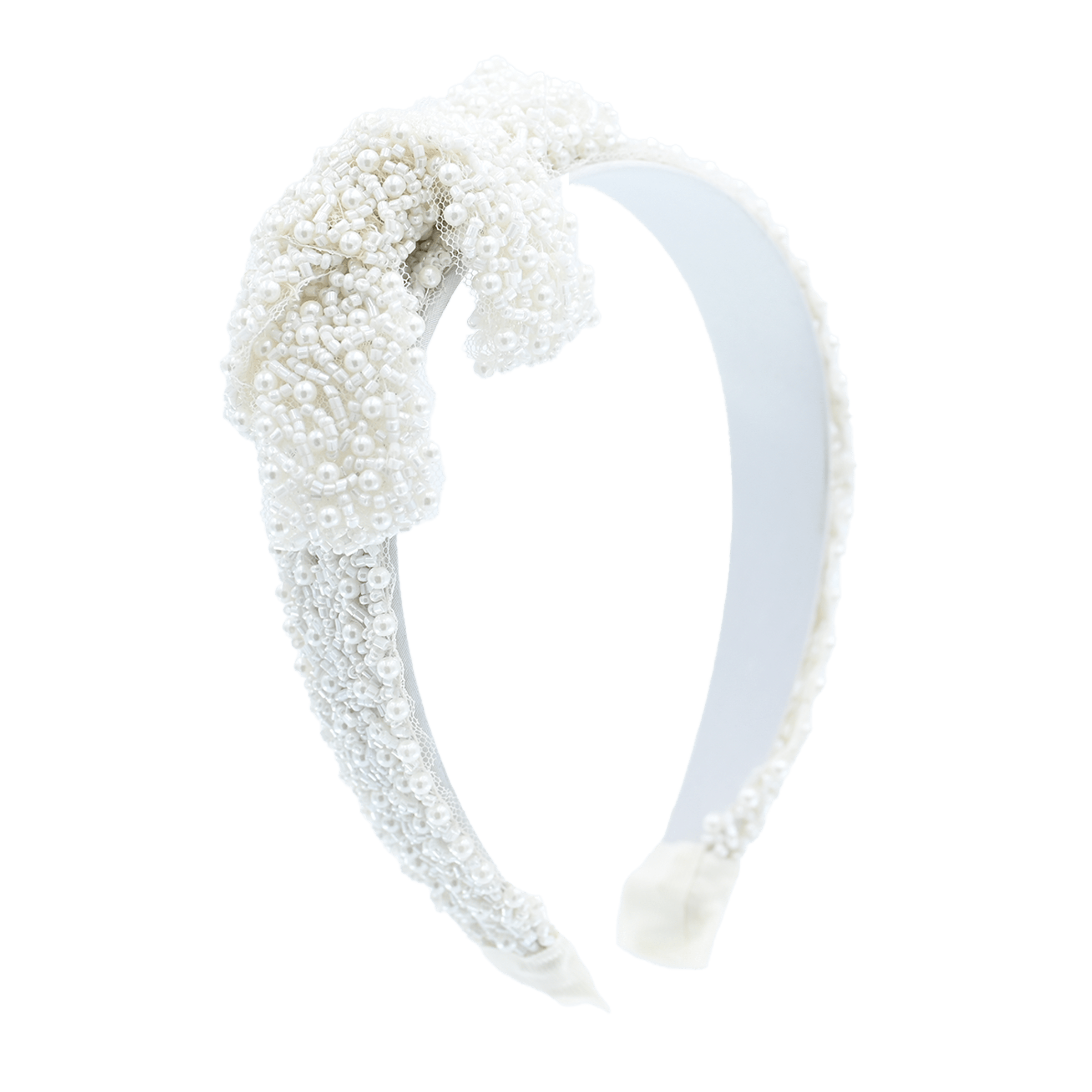 Elegant Beaded Pearl Bow Headband for Women - Vintage Hair Accessories for Weddings, Parties & Special Occasions