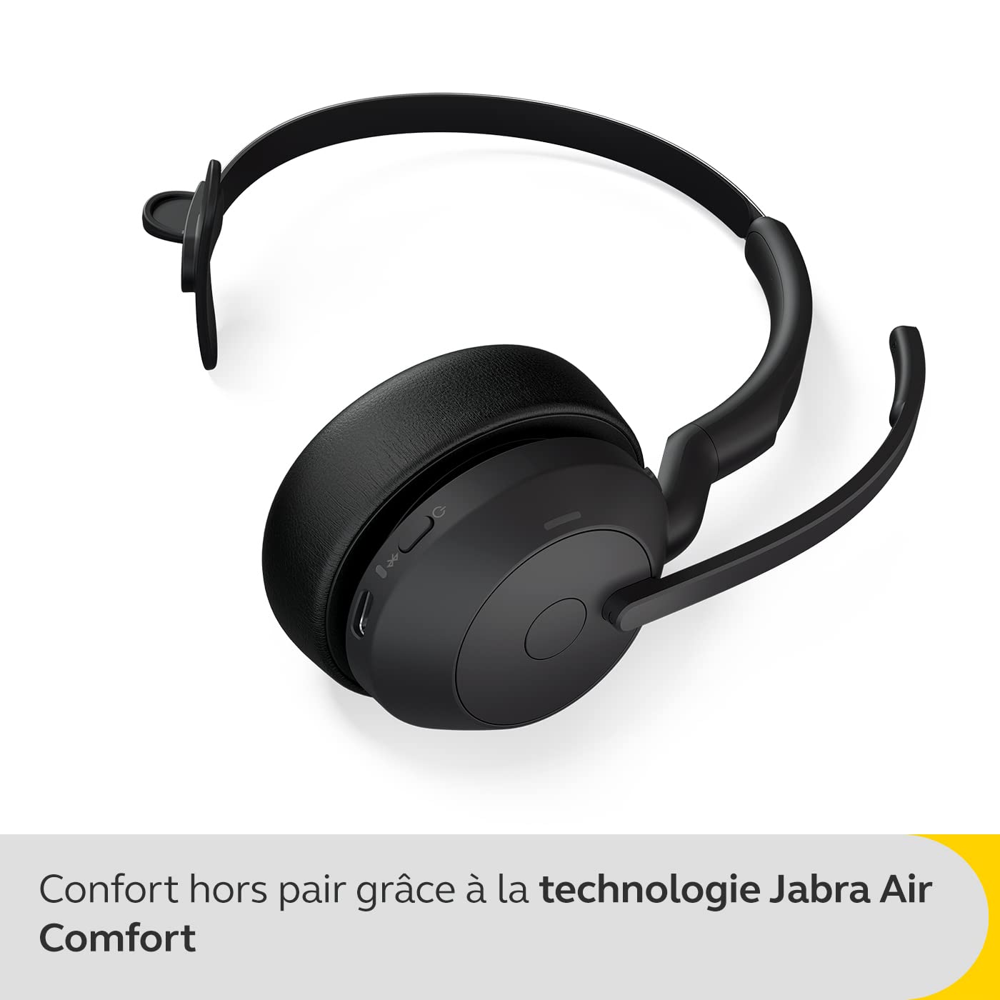 Jabra Evolve2 55 Mono Wireless Headset with Charging Stand - Noise Cancelling Microphone & ANC - Air Comfort Technology - Compatible with Zoom, Google Meet & UC Platforms - Black - Perfect for Remote Work & Online Meetings