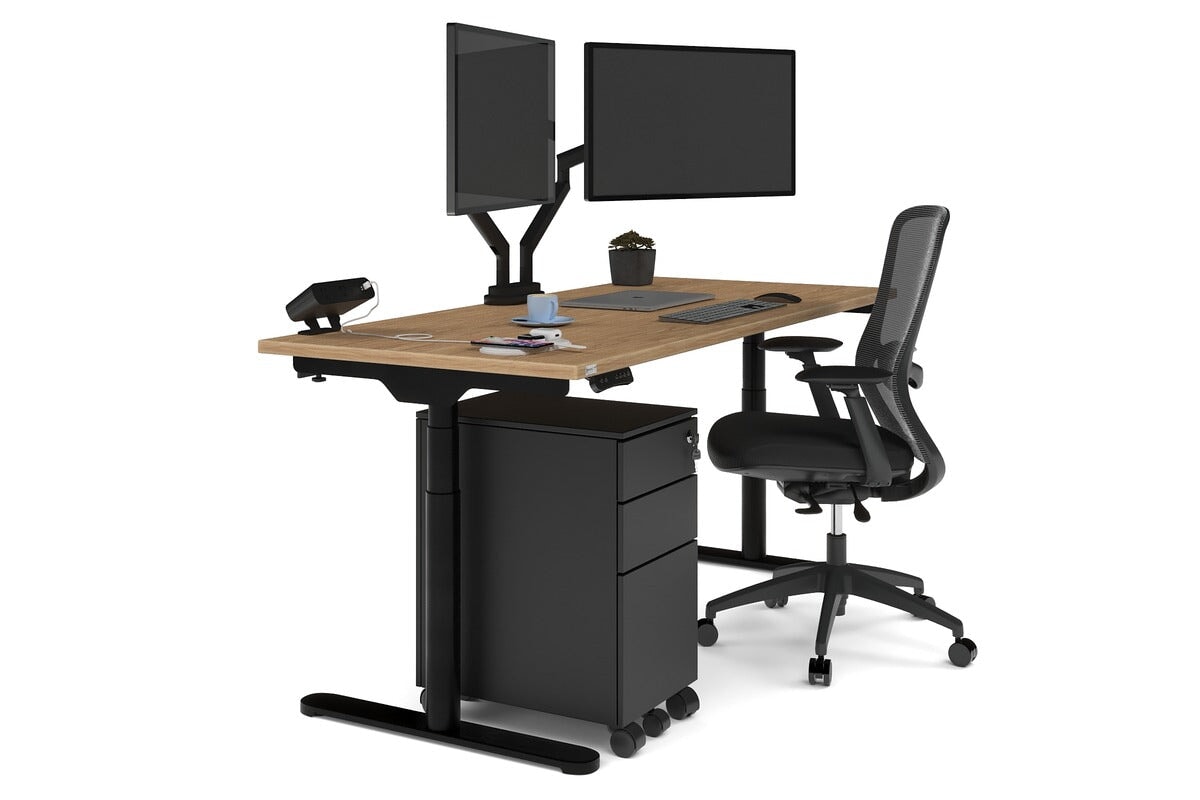 Premium Adjustable Height Single Workstation Desk - 1600L x 700W Size - Ideal for Home Office, Study & Workspace Ergonomics