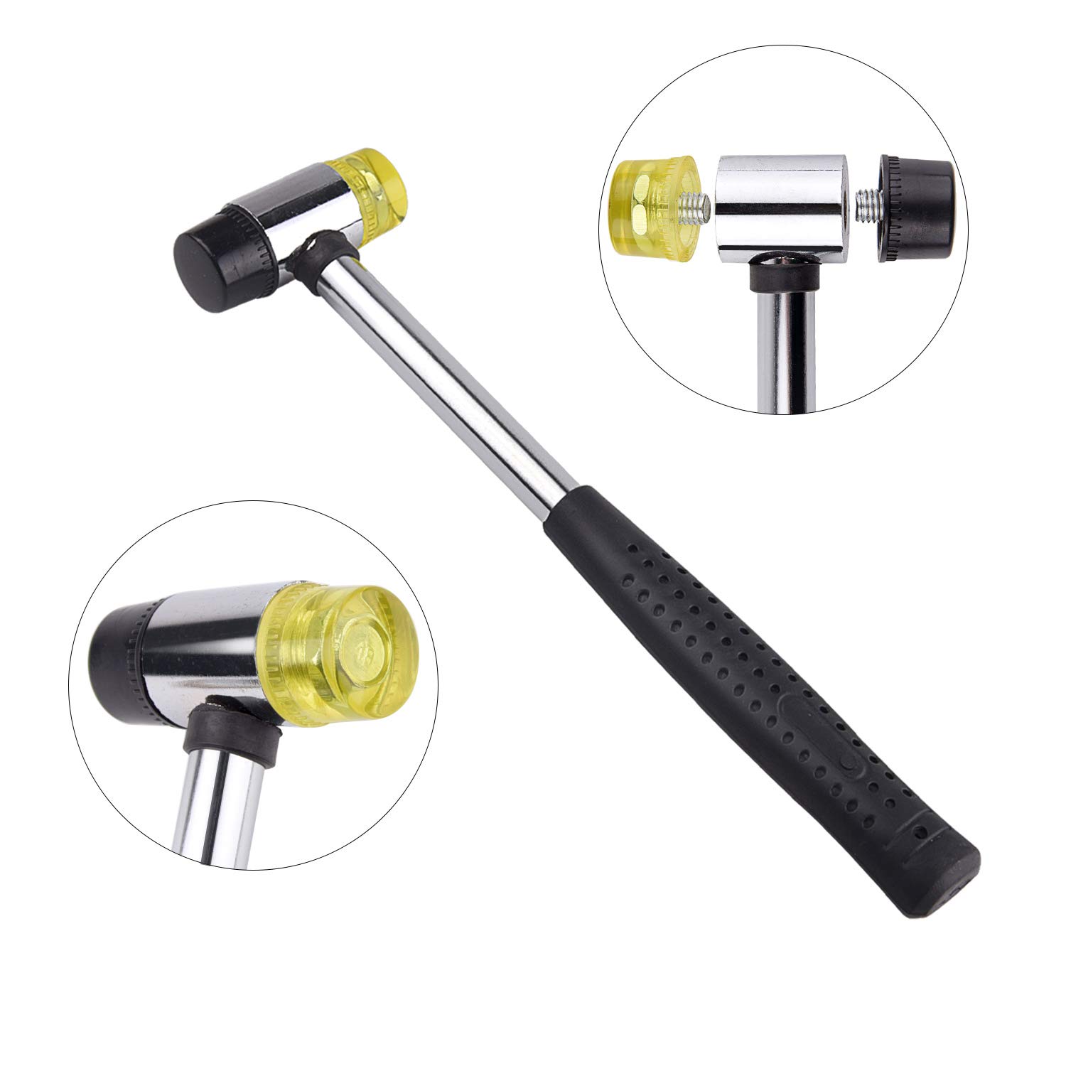 KUUQA Metal Ring Mandrel & Rubber Hammer Mallet Ring Sizer Gauge Set with 2 Jewelry Polishing Cloths - Professional Jewelry Making Tools for Ring Resizing, Measuring, and Polishing - Perfect for Jewelers, DIY Crafts, and Ring Repair