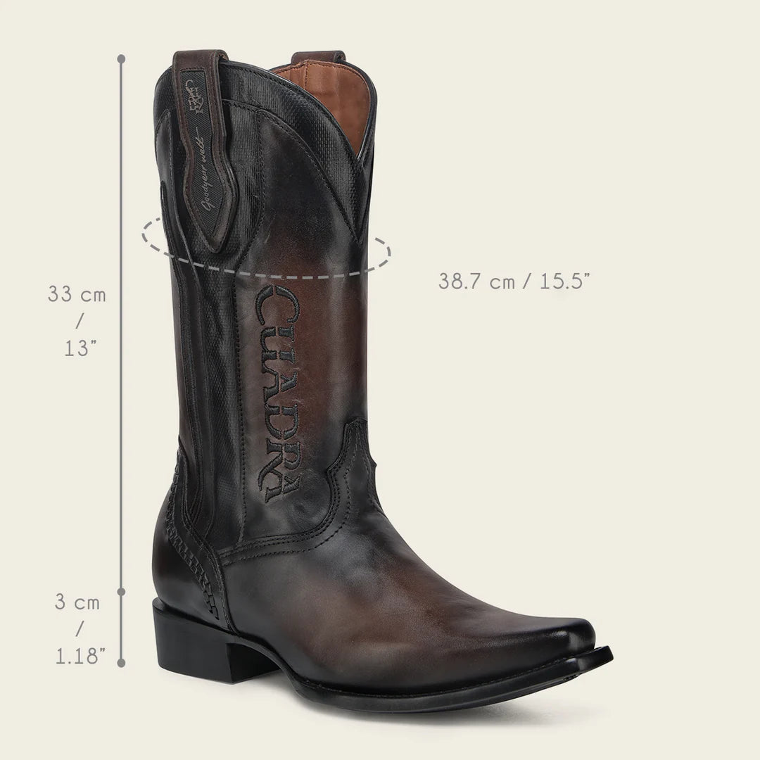 1B2TRS Men's Cuadra Chocolate Brown Cowhide Leather Cowboy Boots - Stylish & Durable for Western Wear, Rodeo, and Country Fashion