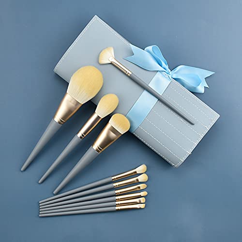Premium Roslet 10-Piece Makeup Brush Set - Synthetic Foundation, Powder, Blush, Concealer & Eyeshadow Brushes with Travel Pouch | Perfect for Professional Makeup Artists & Everyday Beauty Routines