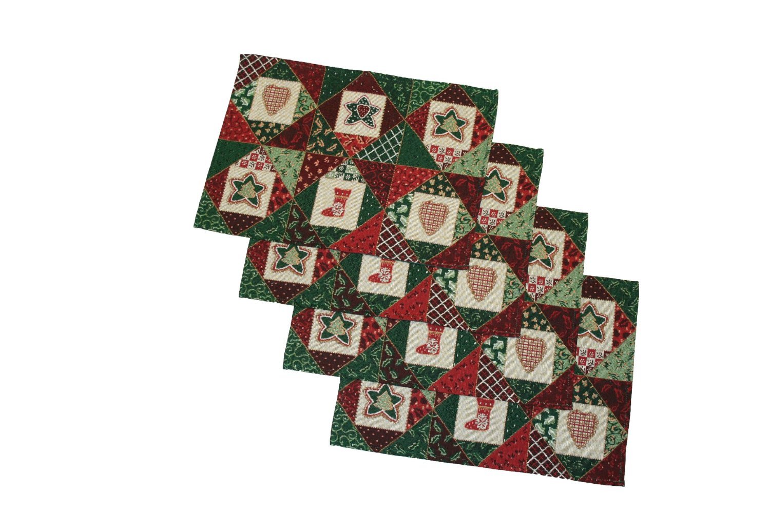 Premium Violet Linen Star-Pattern Placemats 13x19 Inches - Elegant Table Setting for Dining Room, Kitchen, or Party Decor