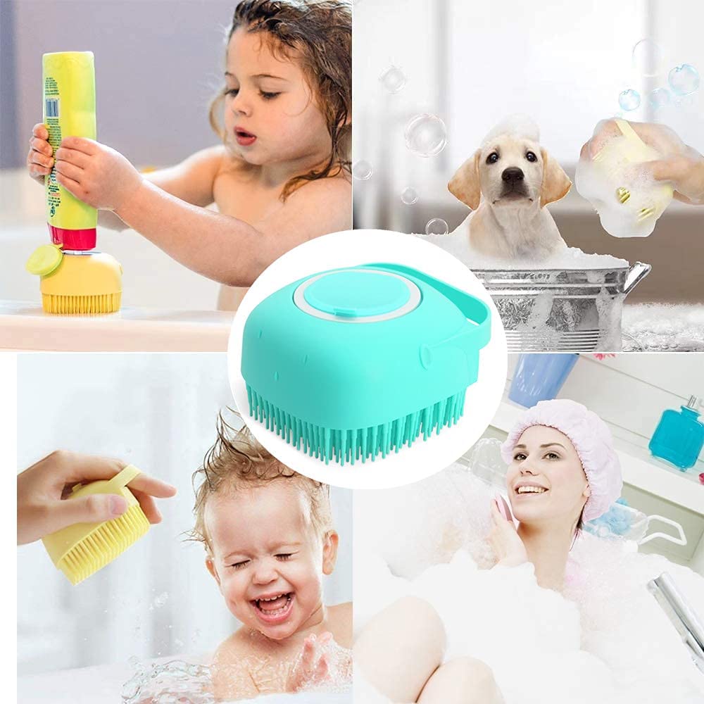 DIOXIT Silicone Body Scrubbers & Shower Brush - Exfoliating Bath Brush with Soap Dispenser for Kids & Adults (Multicolor, 2pcs) - Gentle Skin Cleansing for Daily Shower & Spa Relaxation