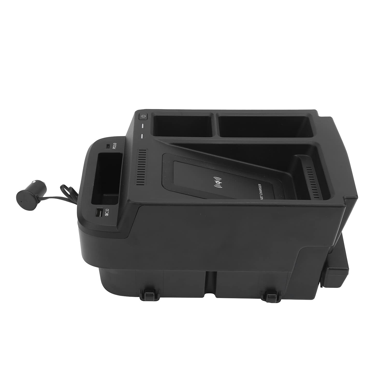 Fydun Center Console Organizer with 15W Wireless Charger & QC3.0/PD3.0 Fast Charging - Armrest Storage Box Compatible with Honda CRV 2017-2021 Models | Perfect for Car Organization & Phone Charging on Road Trips