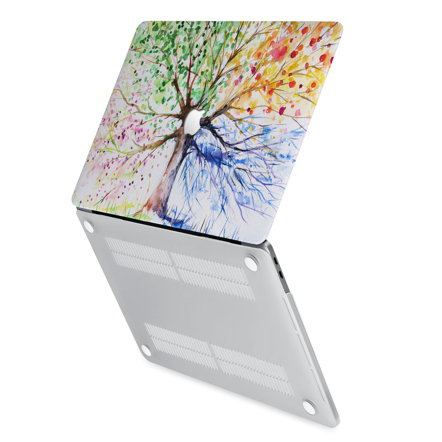 Premium MacBook Pro/Air Protective Case with Watercolor Flower Design - Durable Slim Cover for 13/15/16 Inch Laptops - Perfect for Work, Travel & School Use