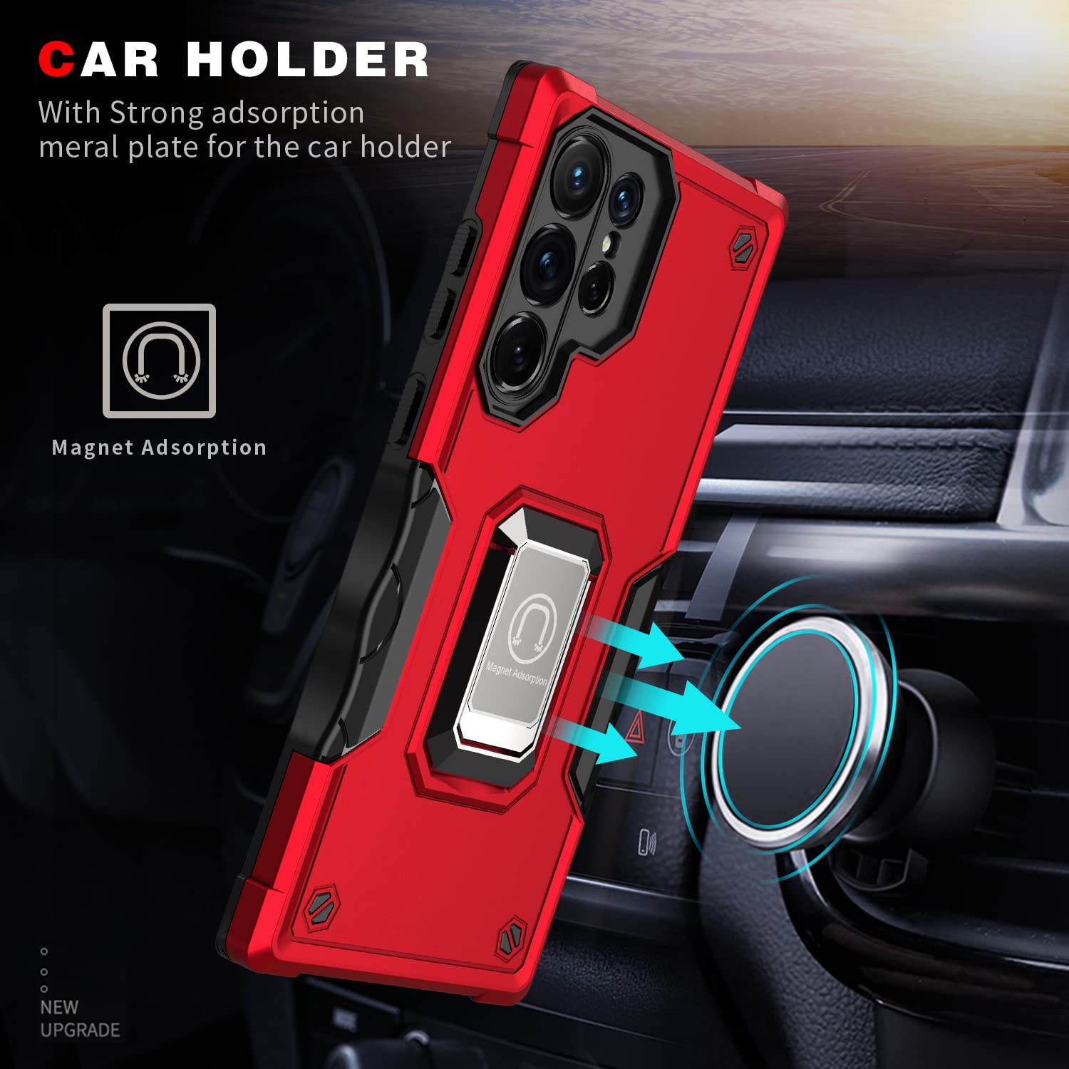 Samsung Galaxy S22 Ultra Case with Swivel Kickstand & Camera Cover - Drop-Tested Protective Phone Case (Rose Gold) | Perfect for Work, Travel & Everyday Use
