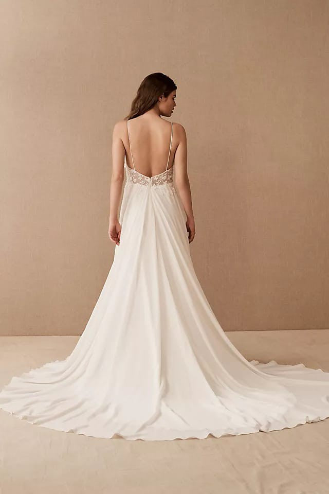 Jenny Yoo Kelsey Gown - Elegant A-Line Wedding Dress with Lace Details | Perfect for Bridal, Formal Events & Special Occasions