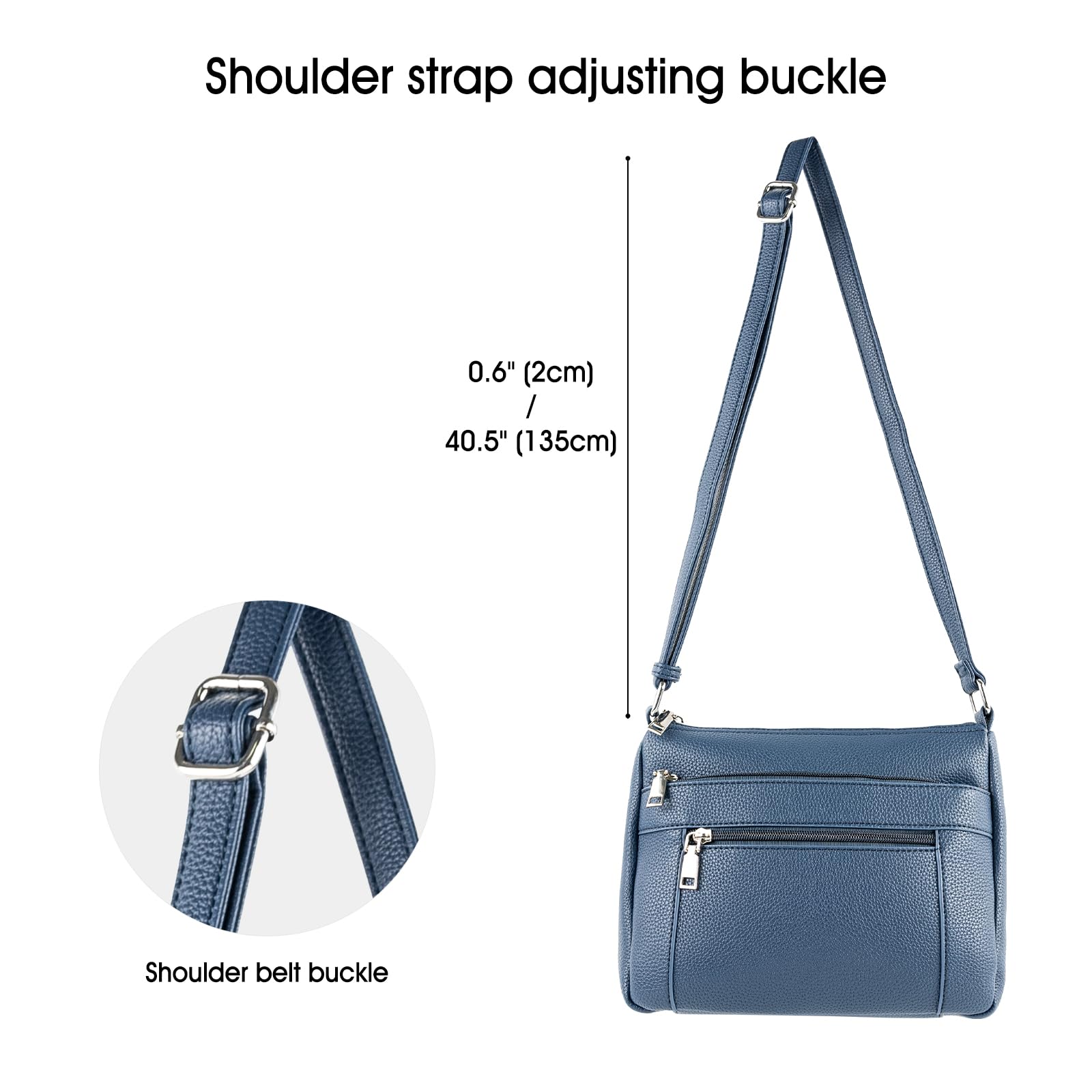 Stylish Leather Crossbody Bag for Women - Triple Pocket Design, Lightweight & Compact Shoulder Purse - Perfect for Travel, Shopping & Everyday Use