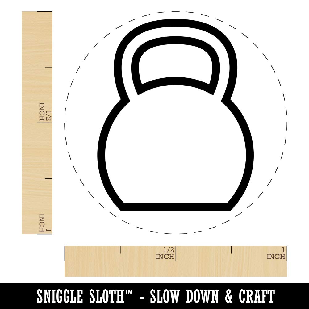 1 Inch Medium Kettlebell Weight Rubber Stamp - Perfect for Crafting, Planners, Scrapbooking & DIY Projects - Outline Design for Fitness Journals & Workout Trackers