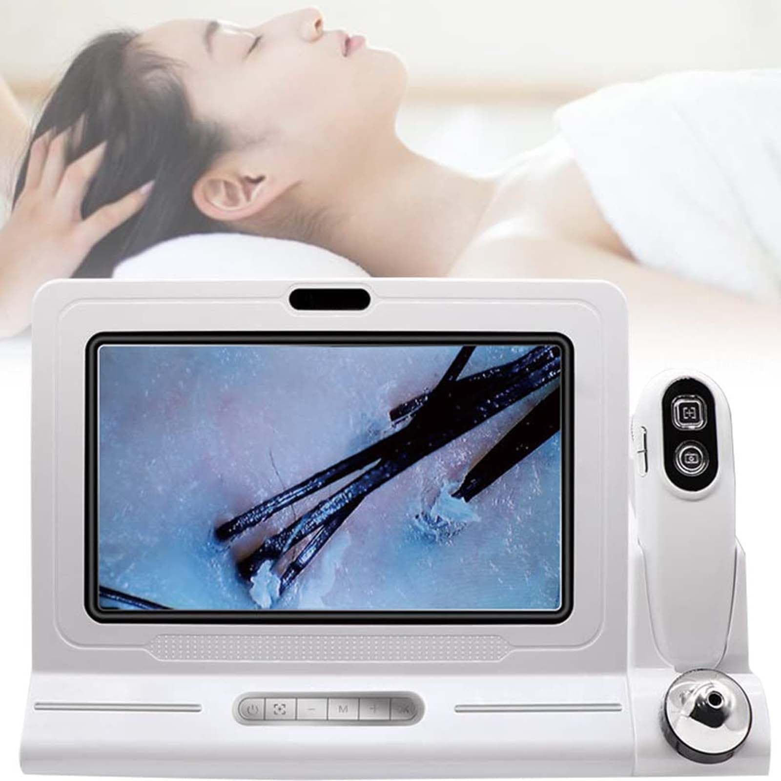 50X-200X Digital Skin & Hair Analyzer with 11 Inch LCD Screen - Rechargeable Moisture & Oil Tester for Face Scalp Care | Professional Skin Diagnosis Tool for Home Spa, Salon & Dermatology Use