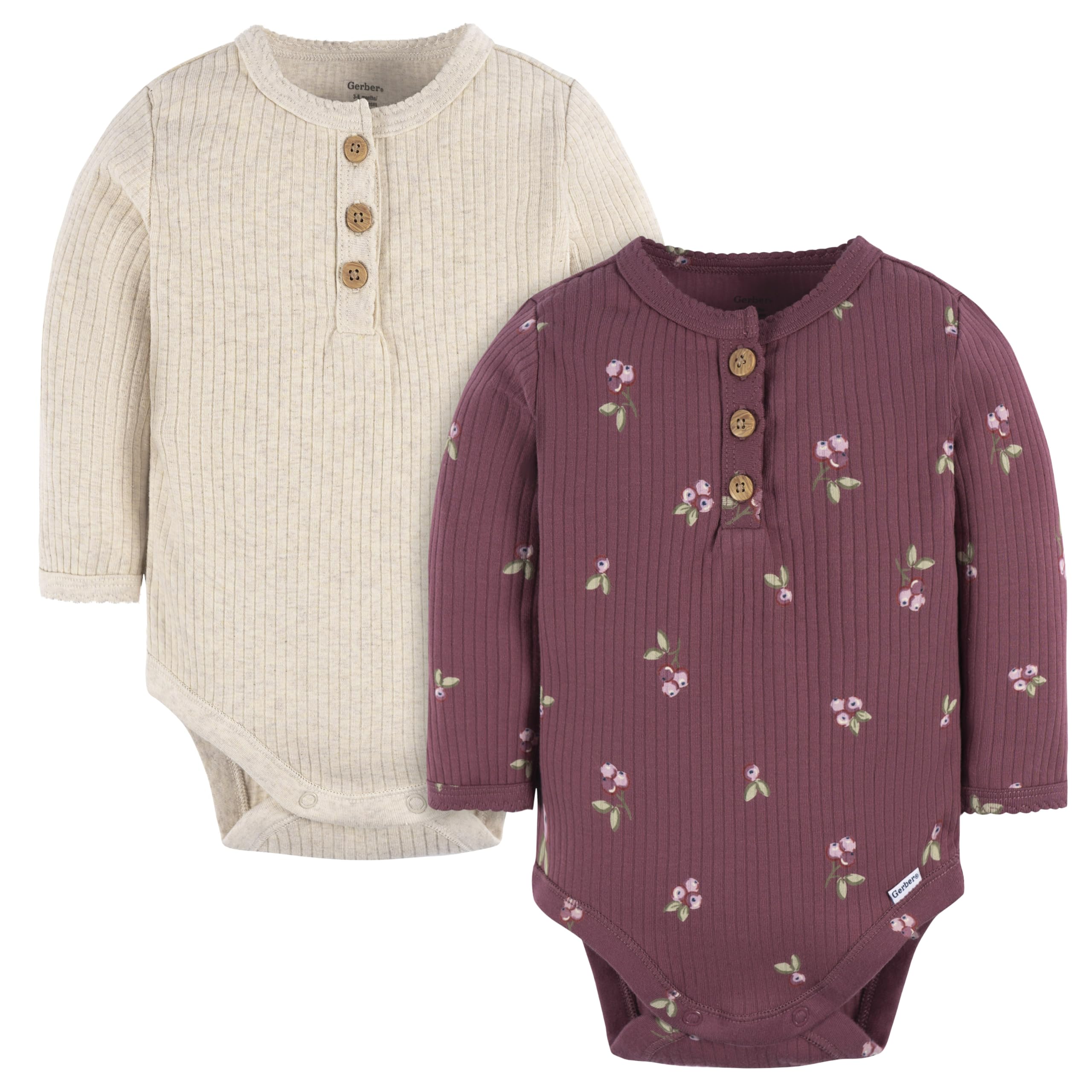 Gerber Baby Girls' 2-Pack Soft Cotton Bodysuits - Short Sleeve Onesies for Newborns & Infants | Perfect for Playtime, Daycare & Everyday Comfort
