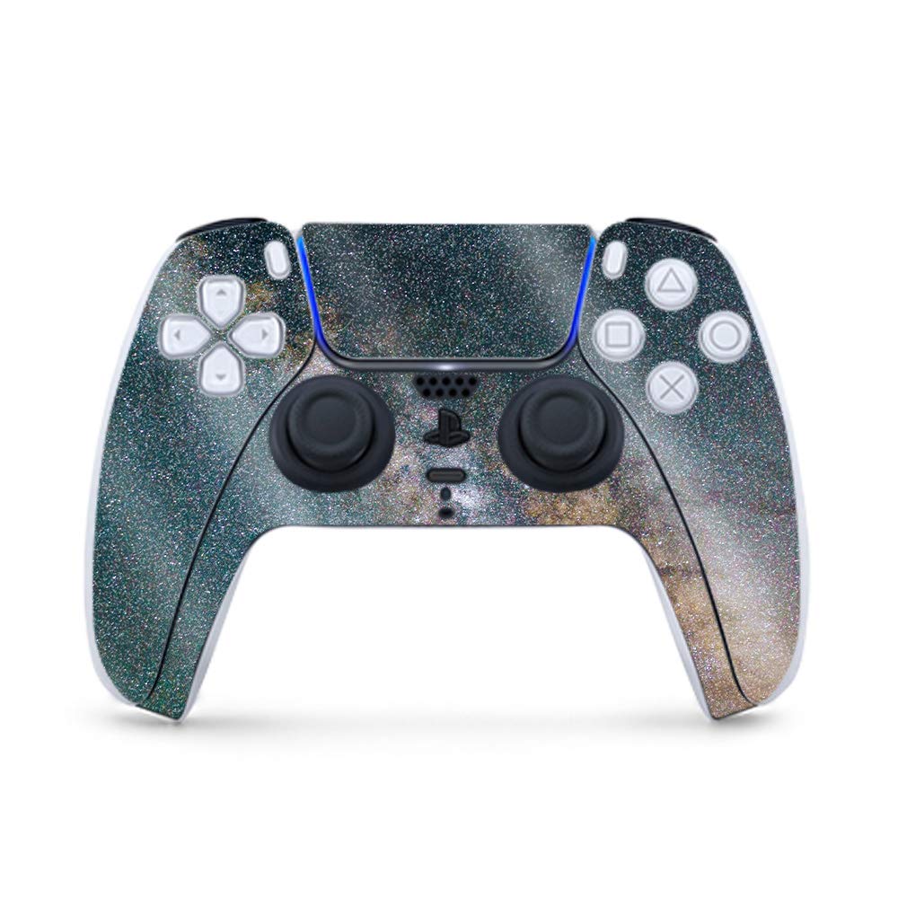 Galactic Landscape Glossy Glitter Gaming Skin for PS5 Controller | Durable High-Gloss Finish | Easy to Apply & Remove | Made in USA | Perfect for Gaming Enthusiasts & Custom PS5 Accessories