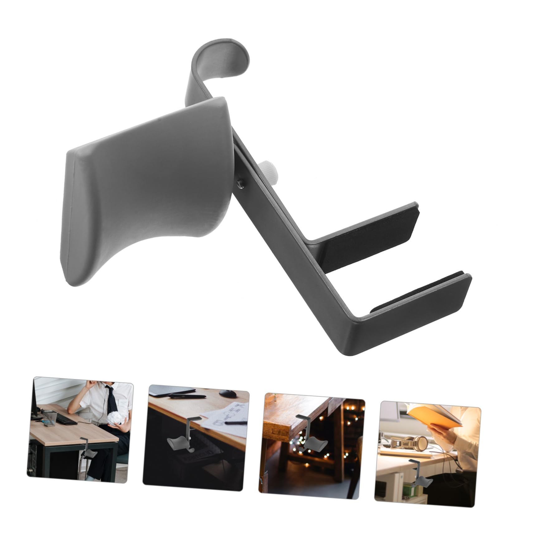 Premium Aluminum Alloy Headphone Stand with Silicone Pad - Stable Gaming Headset Hook & Traceless Sticker Mount - Perfect for Desk Organization, Gaming Setup, and Home Office Accessories