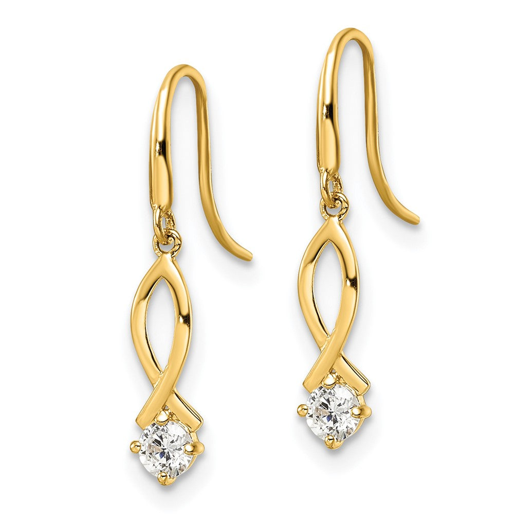 14K Gold Plated CZ Dangle Earrings for Women - Elegant Drop Earrings with Cubic Zirconia Stones - Perfect for Parties, Weddings & Evening Events (Model YE1935)
