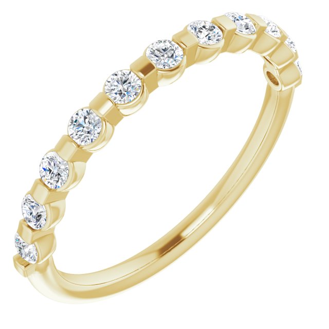 0.34 Carat Round Cut Bar Set Diamond Wedding Band - Elegant Stackable Ring for Women, Perfect for Bridal, Anniversary & Special Occasion Gifts