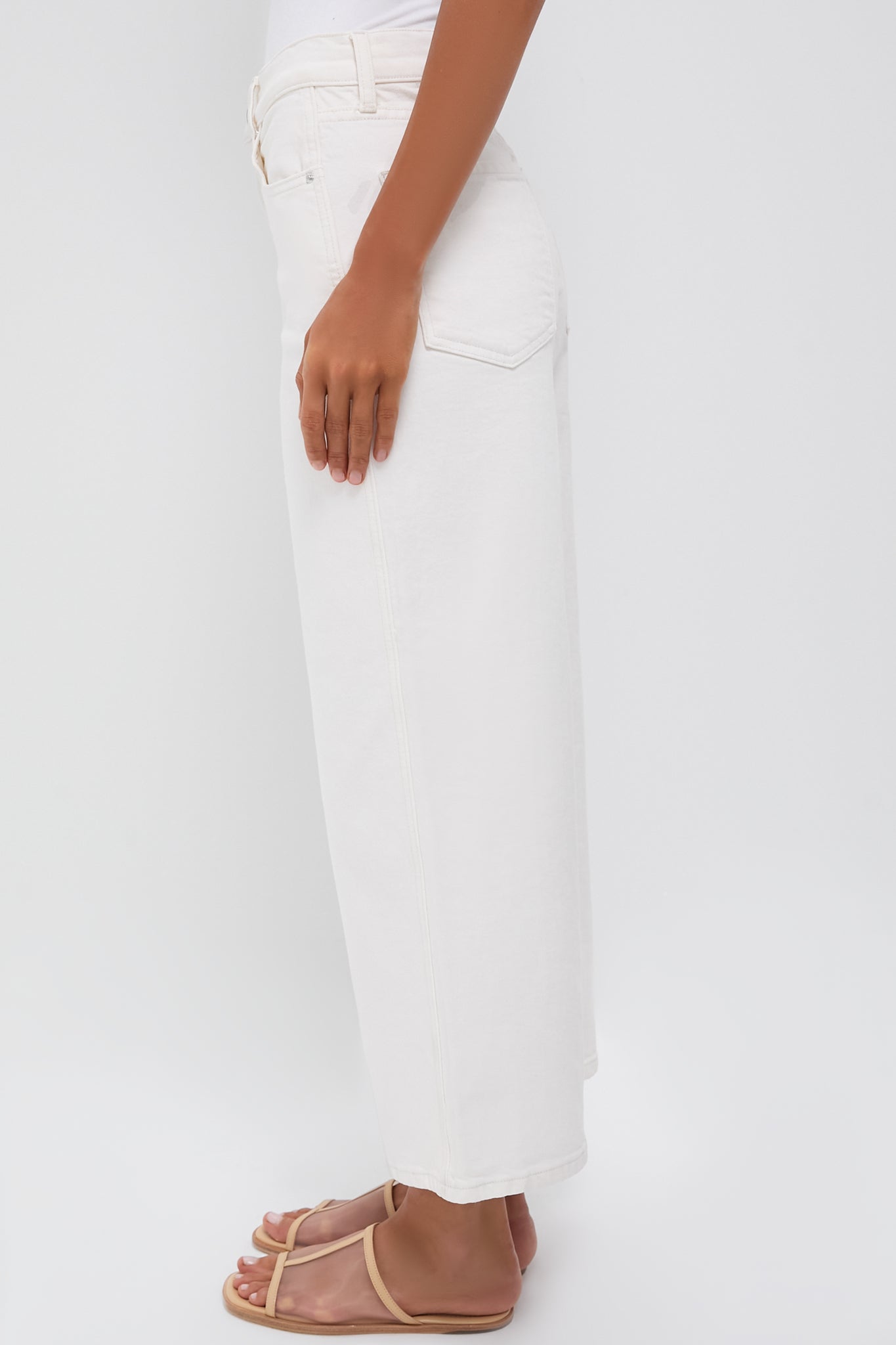 Bone Juliette Wide Leg Ankle Pants for Women - Comfortable High Waist Trousers for Work, Office & Casual Wear