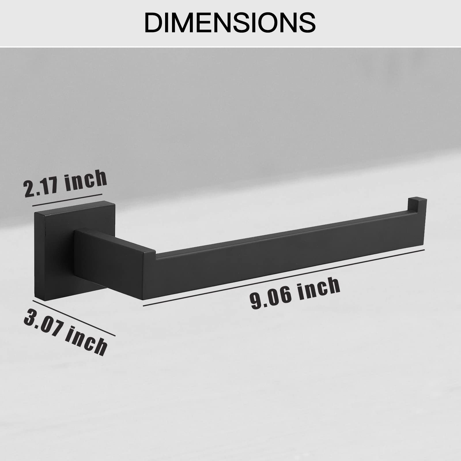 Modern Matte Black SUS 304 Stainless Steel Towel Bar - Sleek Hand Towel Holder for Bathroom & Kitchen - Perfect for Contemporary Home Decor