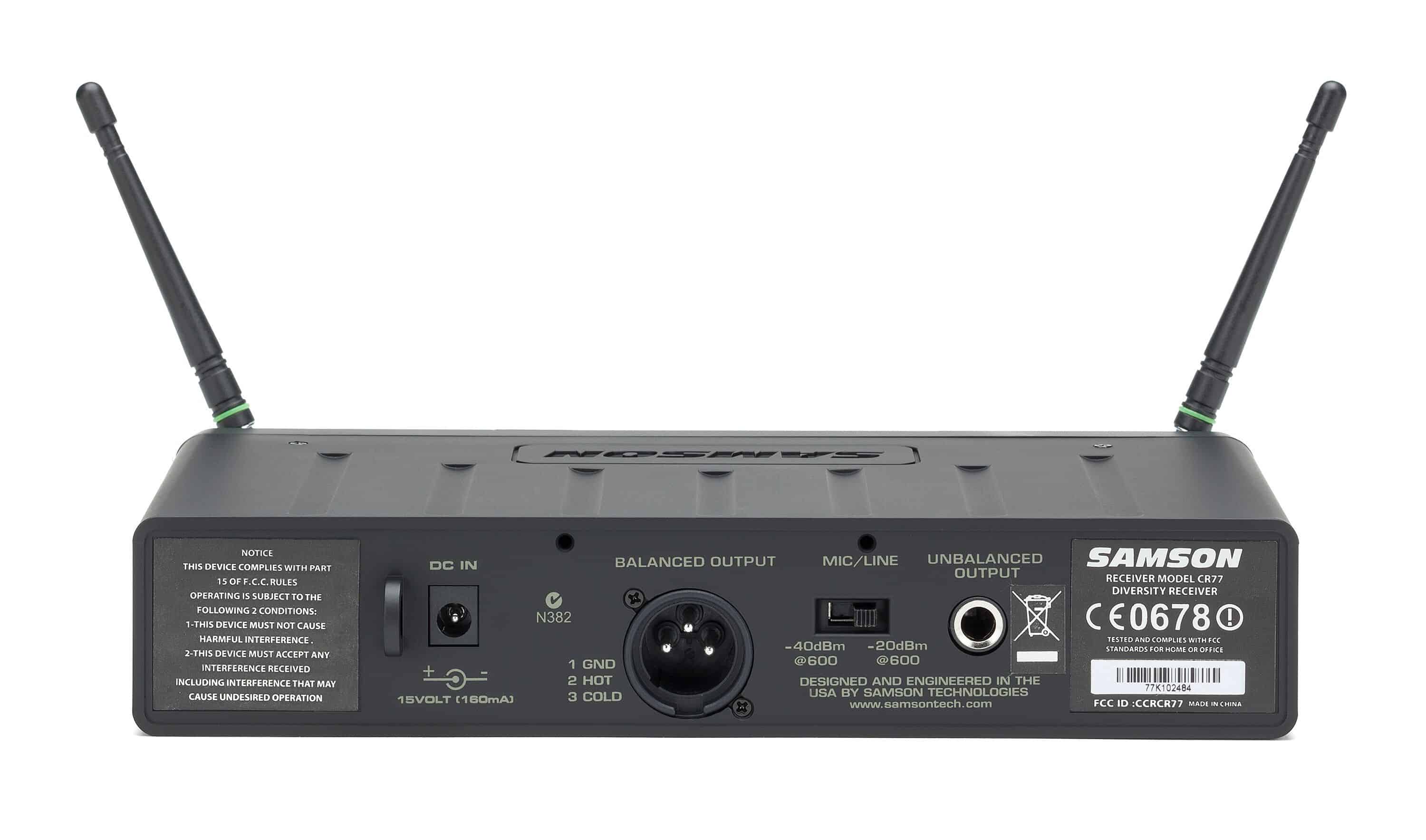 Samson Concert & Airline 77 K Series Headphone Receiver - Professional Audio Monitoring for Musicians, DJs & Travel Use