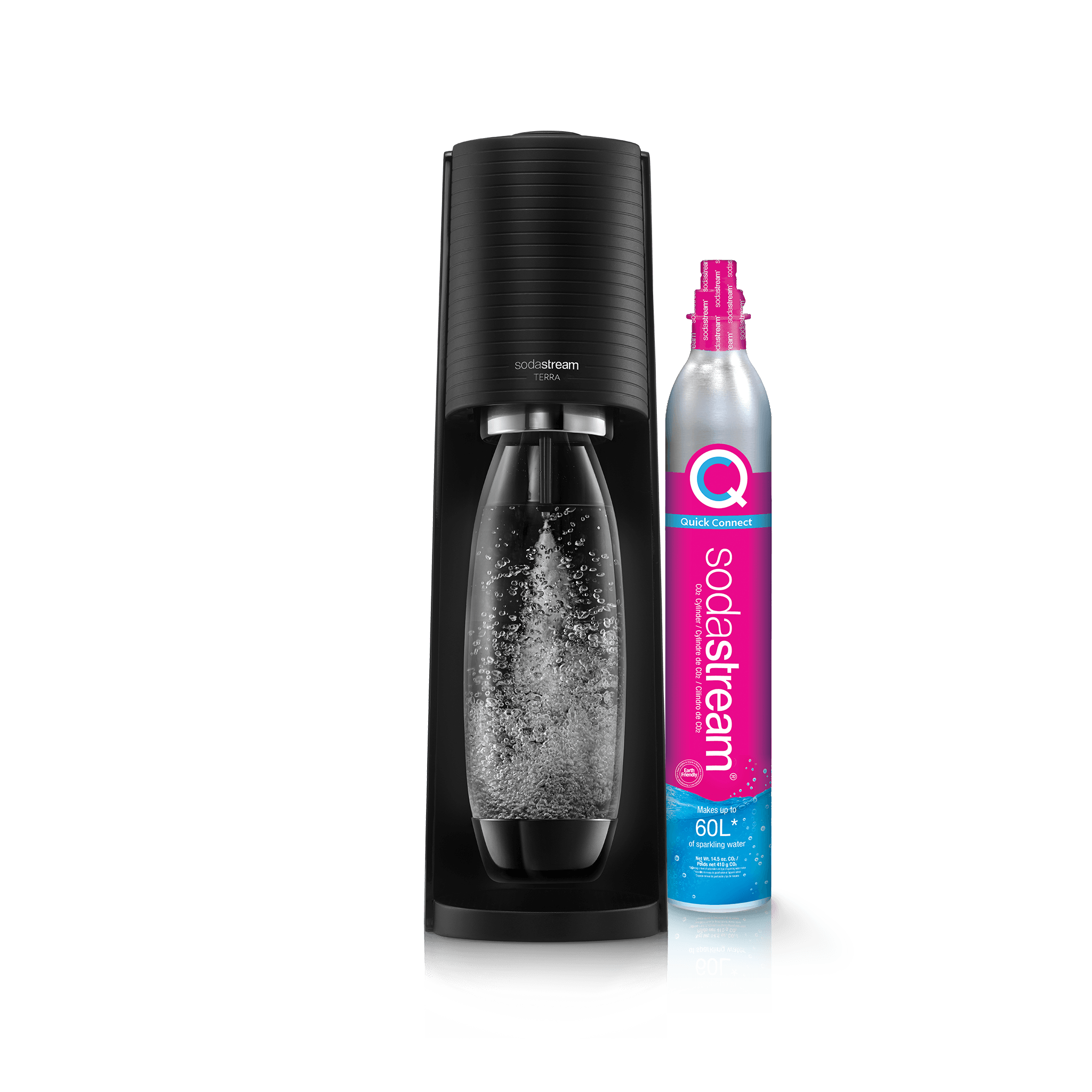 SodaStream Terra Sparkling Water Maker Starter Kit - Black | Make Carbonated Drinks at Home for Parties, Office & Healthy Hydration