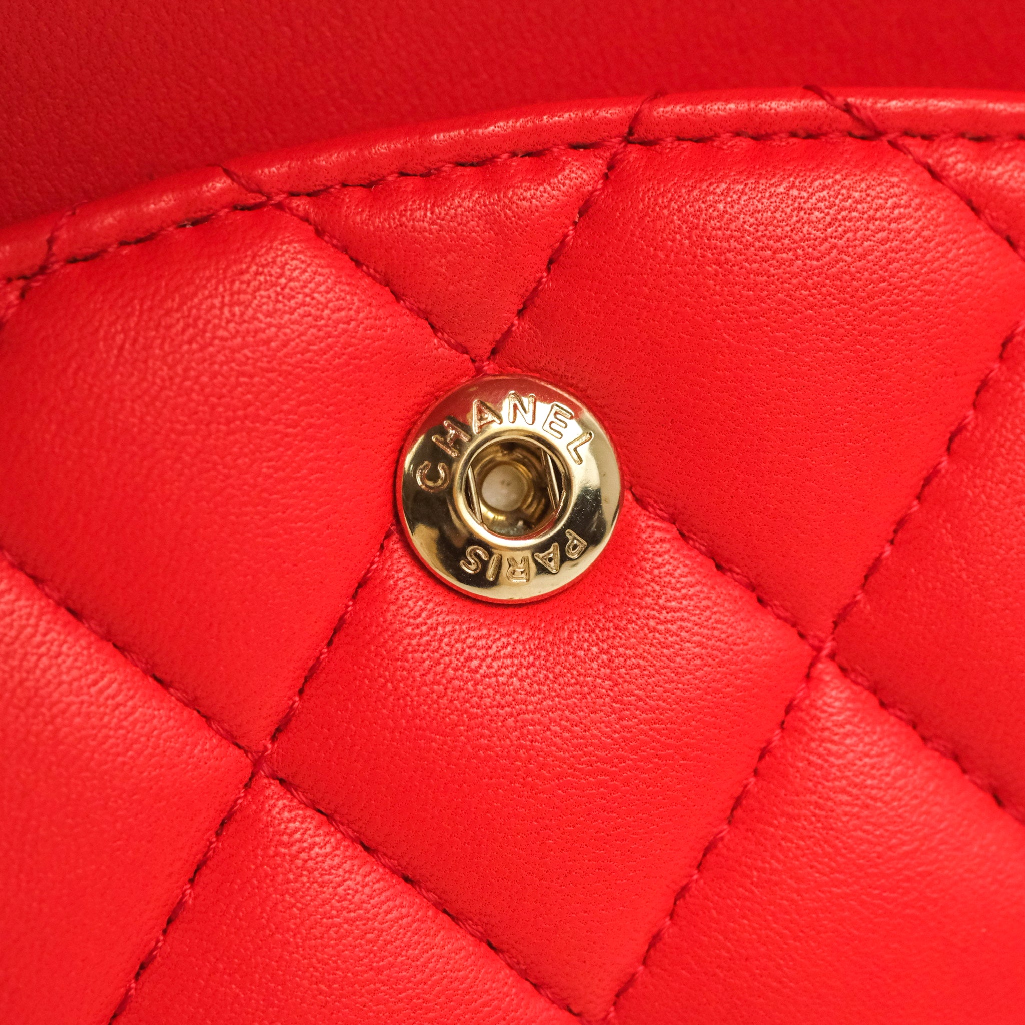 Chanel Classic Medium Double Flap Bag - Red Lambskin Leather with Gold Hardware | Luxury Designer Handbag for Women, Perfect for Parties, Weddings & Everyday Elegance