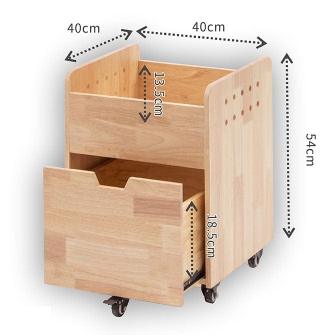 NALA Solid Wood Rolling Cart - Sturdy & Stylish Kitchen, Bathroom, or Office Organizer - Perfect for Storage, Display, and Mobility