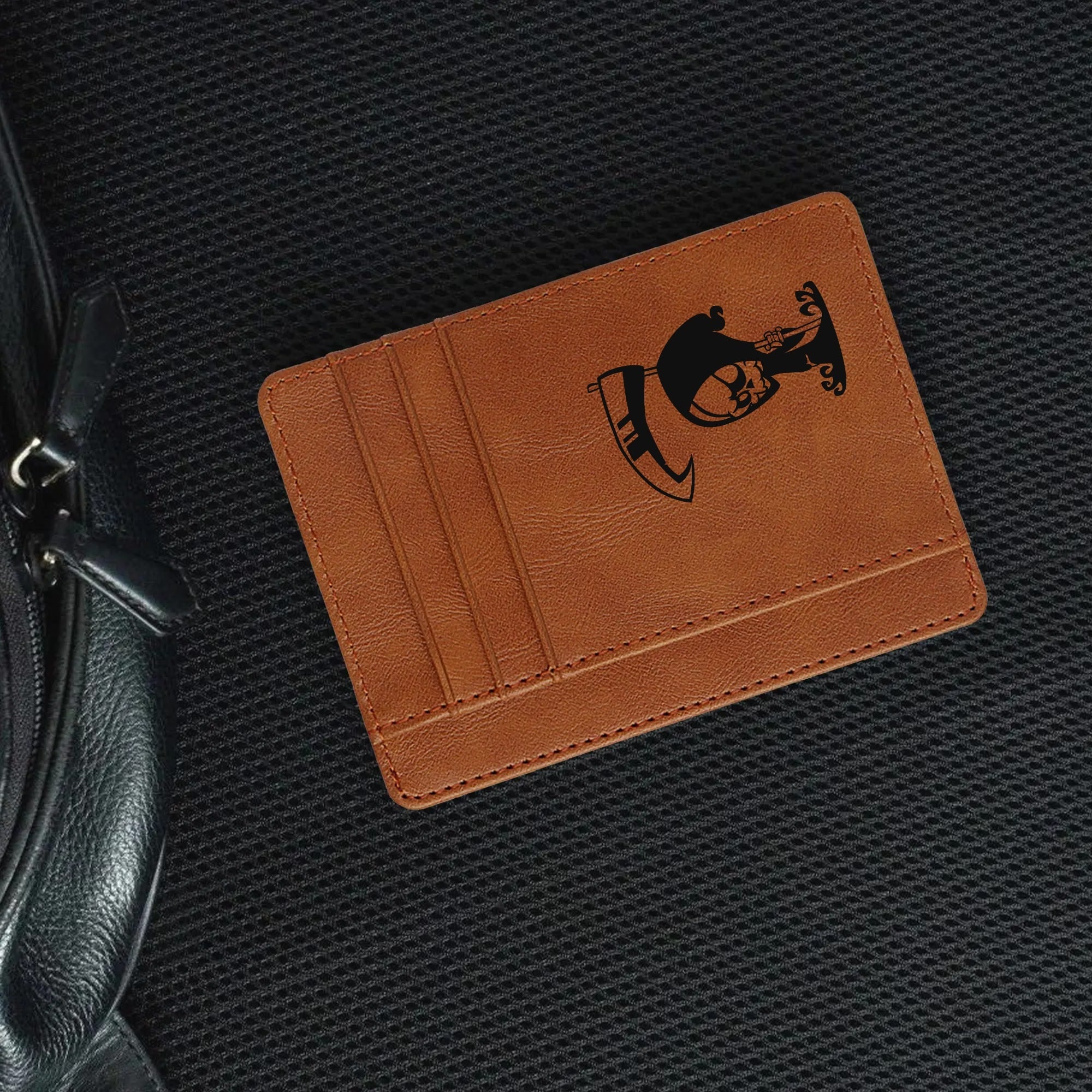 Lil Reaper Minimalist Leather Wallet for Men - Slim RFID Blocking Bifold Wallet with Money Clip - Perfect for Everyday Carry, Travel & Gifts