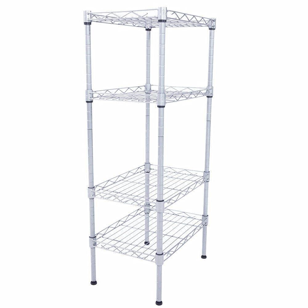 VeahUS 4-Tier Adjustable Metal Wire Shelf - Heavy Duty Storage Rack for Kitchen, Garage, Closet, Pantry & Office Organization | Space-Saving Shelving Unit for Books, Shoes, Toys & Home Storage Needs