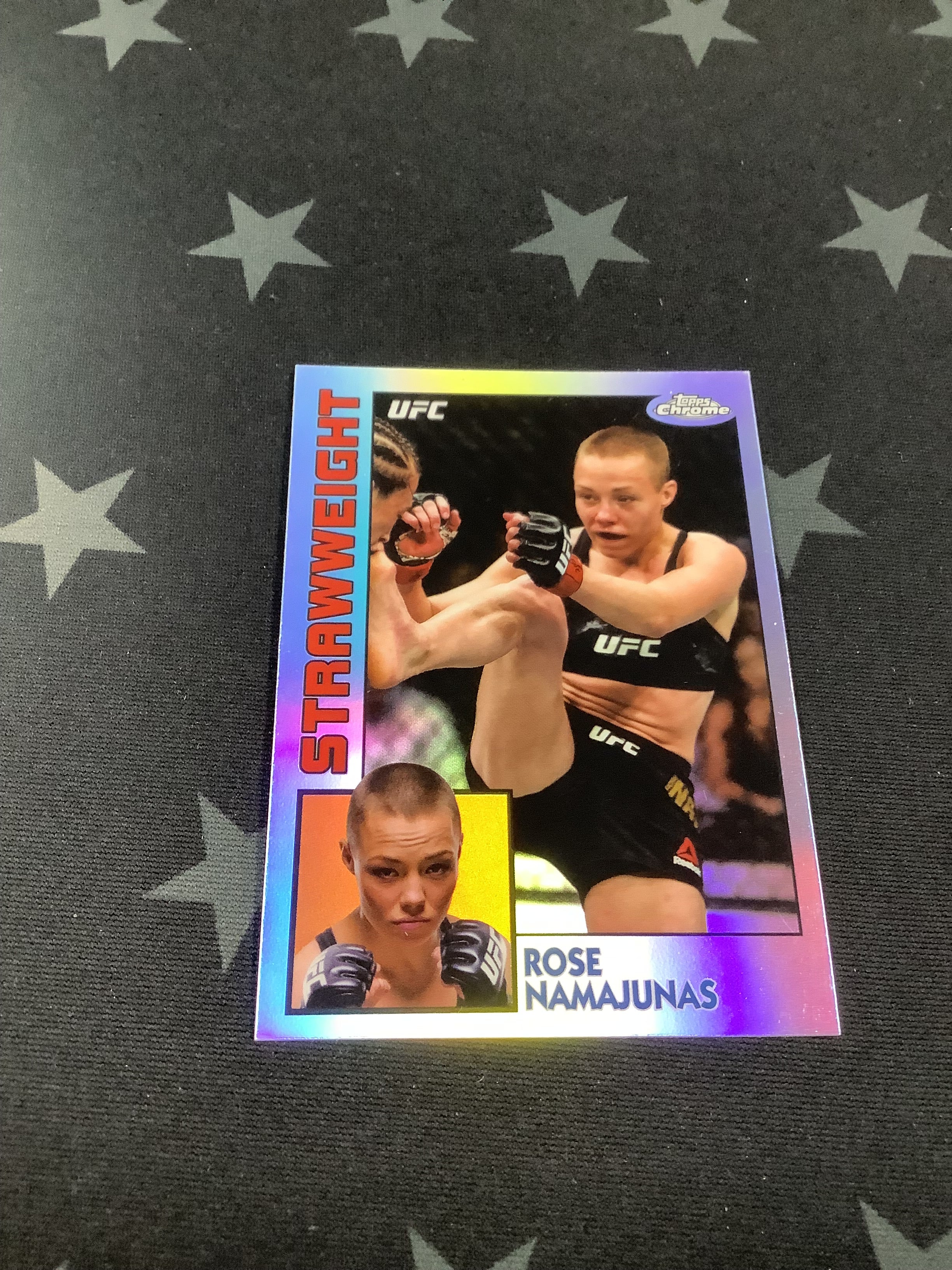 2019 TOPPS CHROME UFC Rose Namajunas 1984 Refractor Trading Card - Perfect for UFC Collectors and Sports Memorabilia Enthusiasts